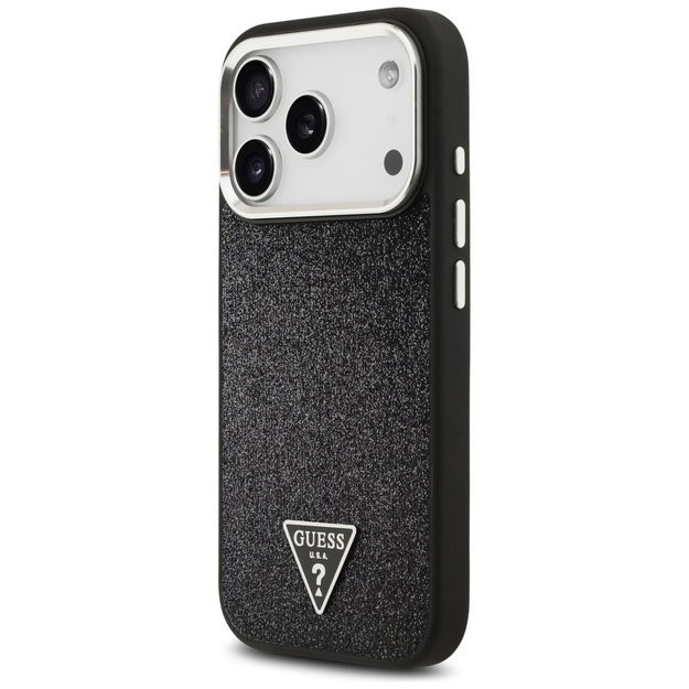 Guess Glitter Triangle Logo MagSafe Case for iPhone 17 Pro - Black 1