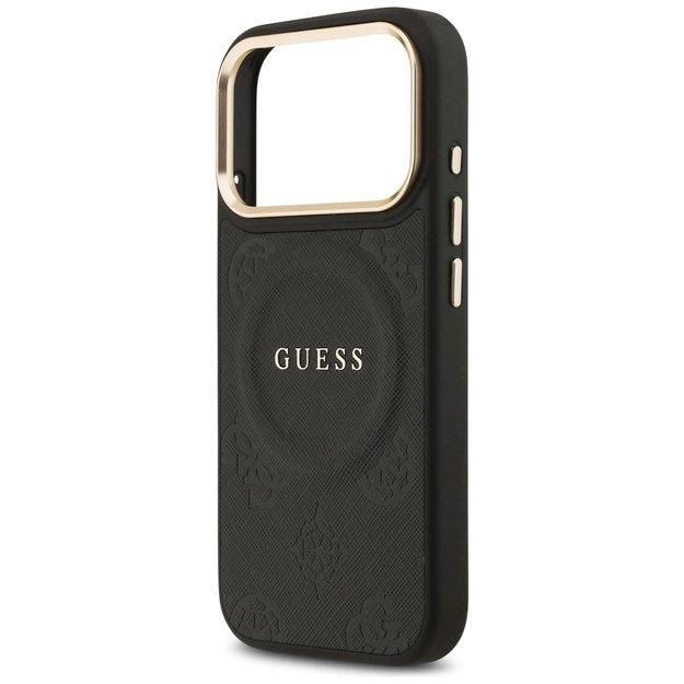 Guess Peony Hot Stamp MagSafe Case for iPhone 17 Pro - Black 5