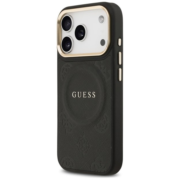 Guess Peony Hot Stamp MagSafe Case for iPhone 17 Pro - Black 1