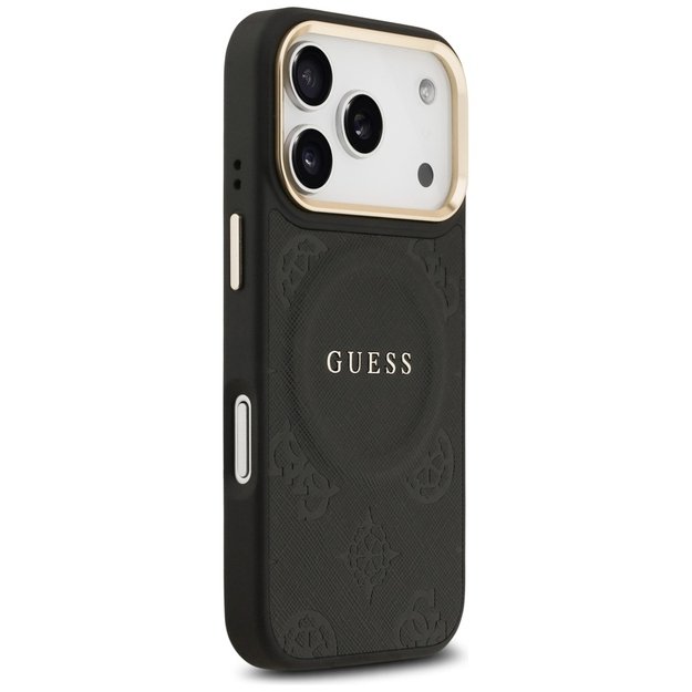 Guess Peony Hot Stamp MagSafe Case for iPhone 17 Pro - Black 3