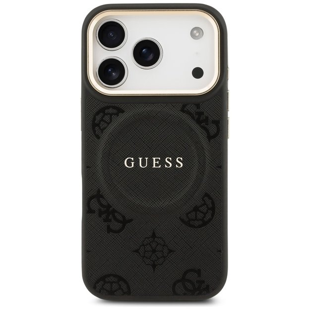 Guess Peony Hot Stamp MagSafe Case for iPhone 17 Pro - Black 2