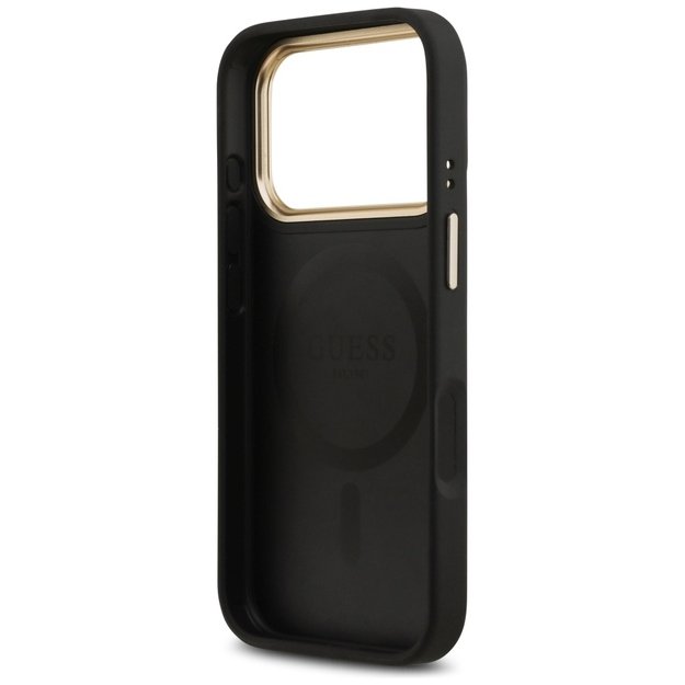 Guess Peony Hot Stamp MagSafe Case for iPhone 17 Pro - Black 6
