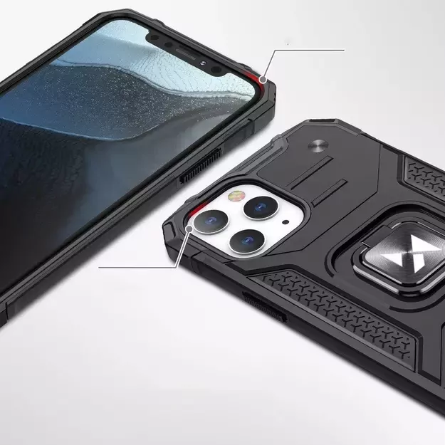 Wozinsky Ring Armor Case Kickstand Tough Rugged Cover for iPhone 13 silver 1