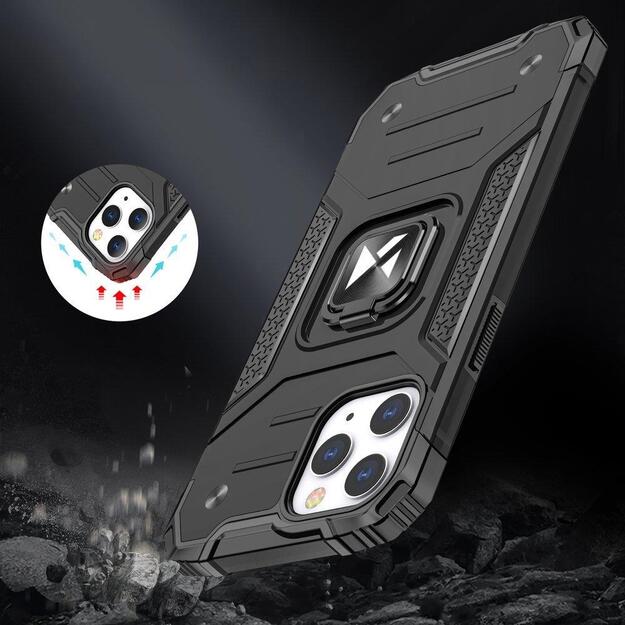 Wozinsky Ring Armor Case Kickstand Tough Rugged Cover for iPhone 13 silver 14