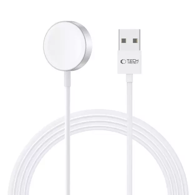 Tech-Protect UltraBoost Magnetic Inductive Charger with USB-A Connector for Apple Watch 1.2m - White