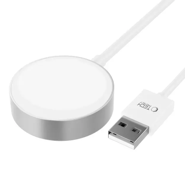 Tech-Protect UltraBoost Magnetic Inductive Charger with USB-A Connector for Apple Watch 1.2m - White 5