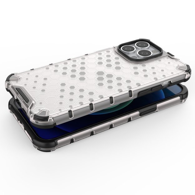 Honeycomb Case armor cover with TPU Bumper for iPhone 13 Pro Max blue 3