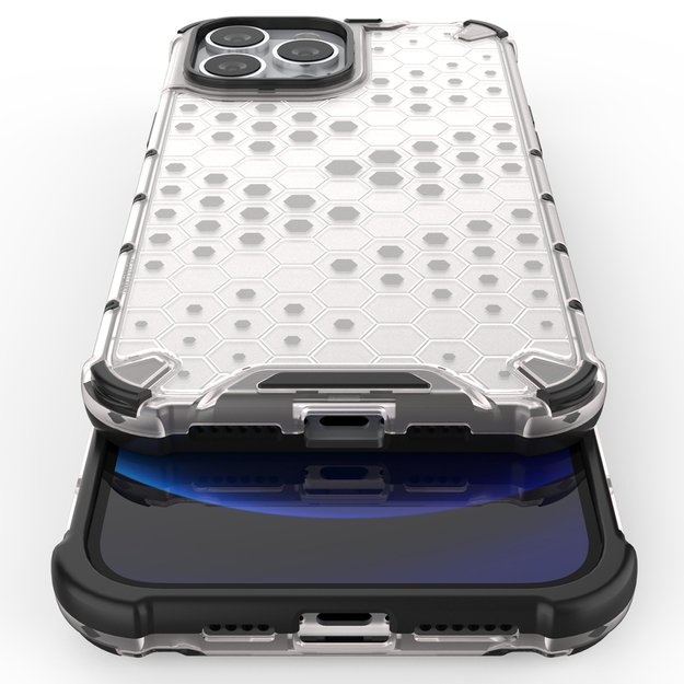 Honeycomb Case armor cover with TPU Bumper for iPhone 13 Pro Max blue 9