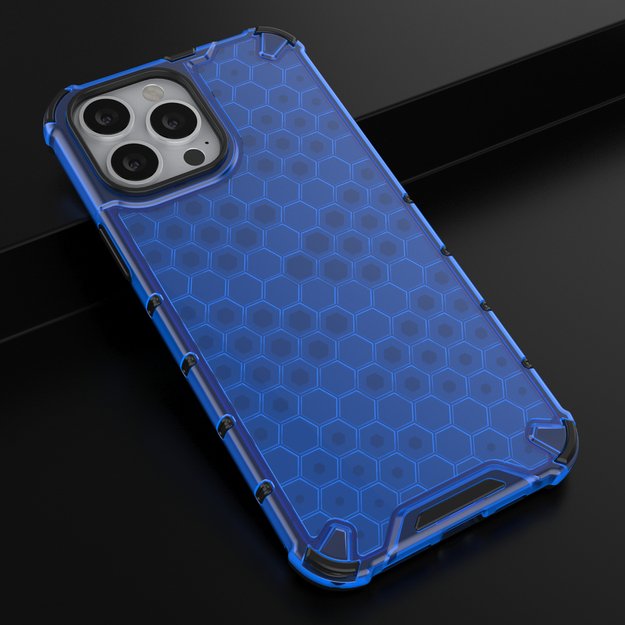 Honeycomb Case armor cover with TPU Bumper for iPhone 13 Pro Max blue 13