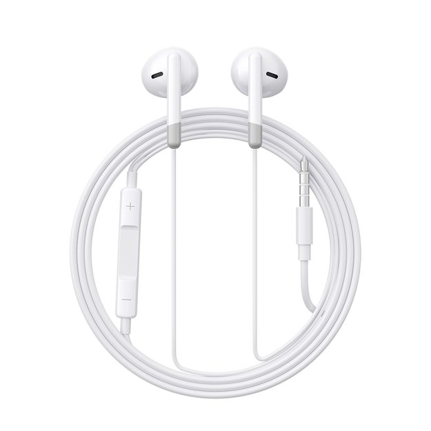 Joyroom JR-EW01 in-ear wired mini jack headphones with remote control - white 1