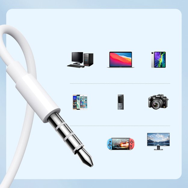 Joyroom JR-EW01 in-ear wired mini jack headphones with remote control - white 8