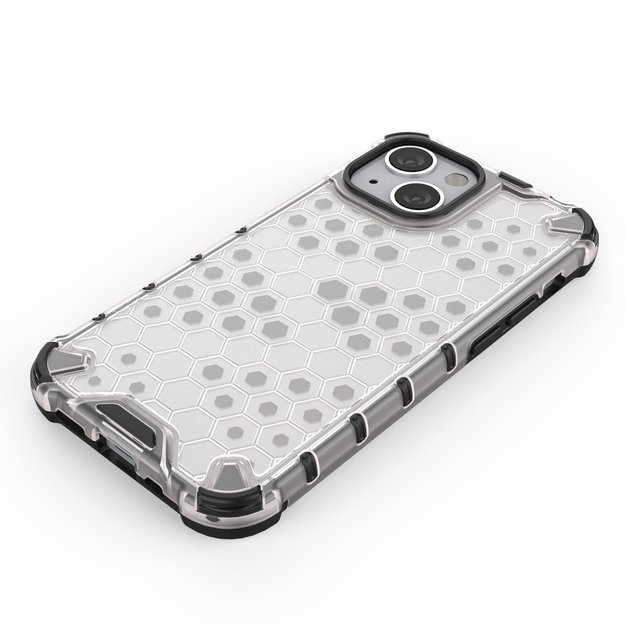 Honeycomb Case armor cover with TPU Bumper for iPhone 13 mini blue 17