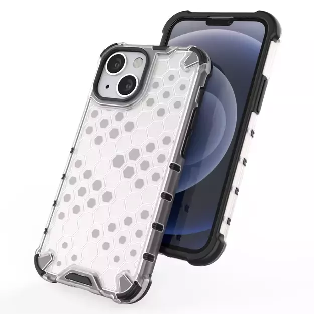 Honeycomb Case armor cover with TPU Bumper for iPhone 13 mini blue 7