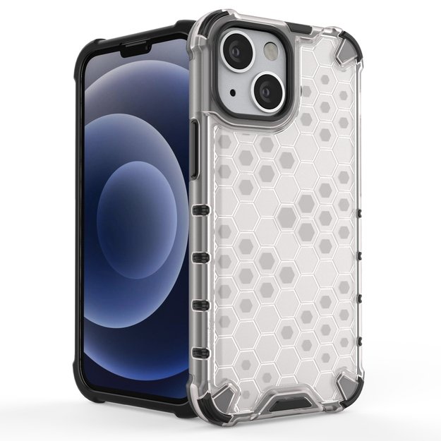 Honeycomb Case armor cover with TPU Bumper for iPhone 13 mini blue 15