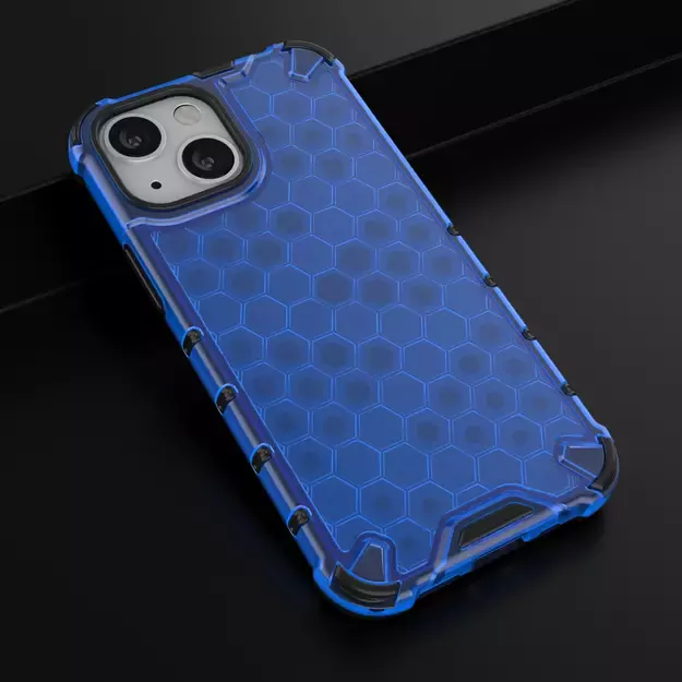 Honeycomb Case armor cover with TPU Bumper for iPhone 13 mini blue 13