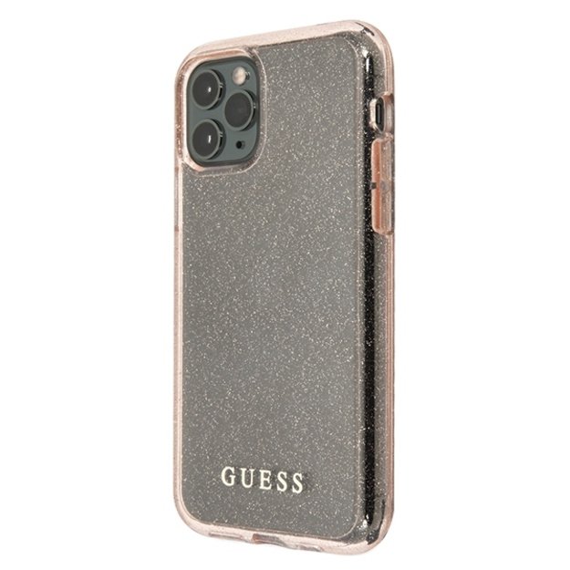 Guess GUHCN65PCGLPI iPhone 11 Pro Max pink/pink hard case Glitter 1