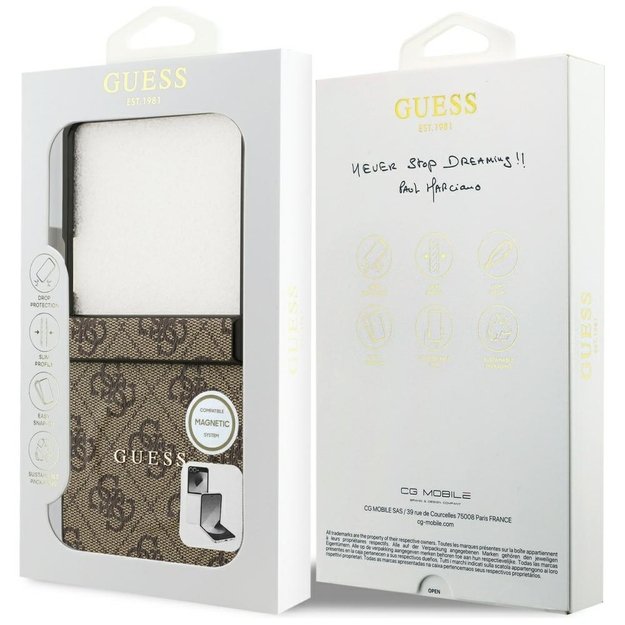 Guess 4G Classic MagSafe Case for Samsung Galaxy Z Flip 7 - Brown 7