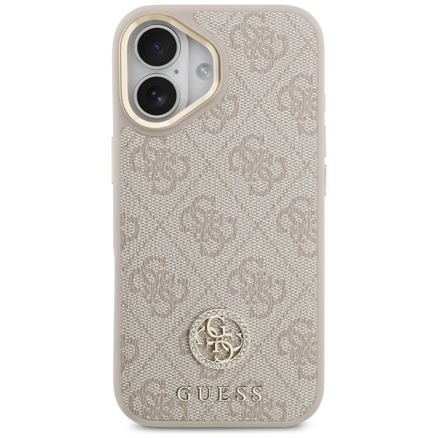 Guess 4G Strass Logo &amp  Big Strap Metal Buttons MagSafe Case for iPhone 17 - Pink 2