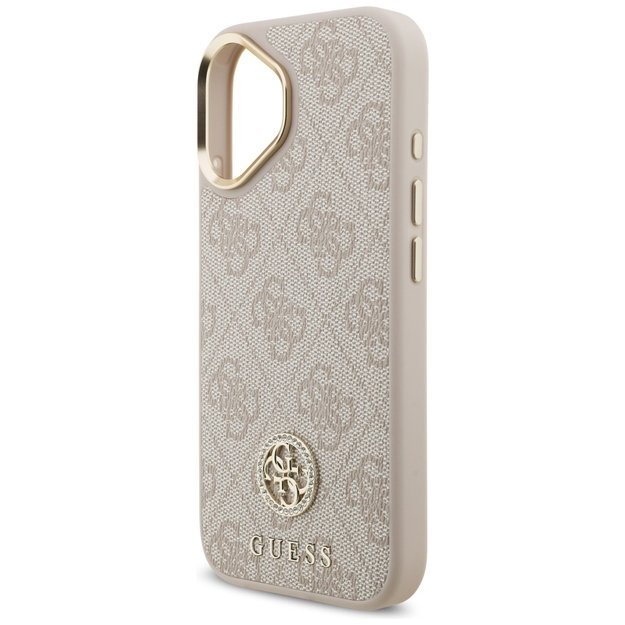 Guess 4G Strass Logo &amp  Big Strap Metal Buttons MagSafe Case for iPhone 17 - Pink 5