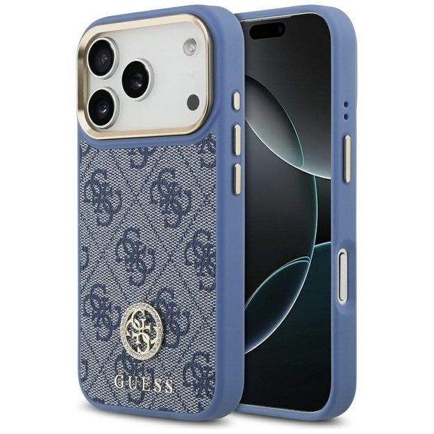 Guess 4G Strass Logo MagSafe Case for iPhone 17 Pro - Blue