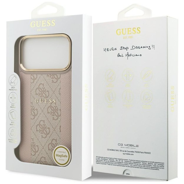 Guess 4G Stripe MagSafe Case for iPhone 17 Pro Max - Pink 7