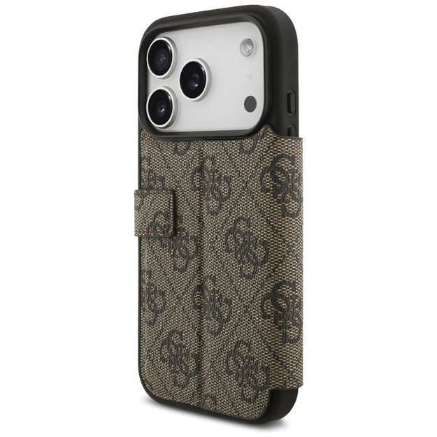 Guess Book 4G Metal Logo Case for iPhone 17 Pro - Brown 4