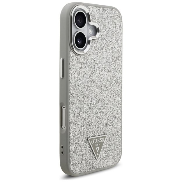Guess Glitter Triangle Logo MagSafe case for iPhone 17 - silver 3