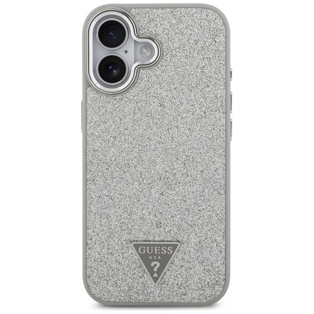 Guess Glitter Triangle Logo MagSafe case for iPhone 17 - silver 2