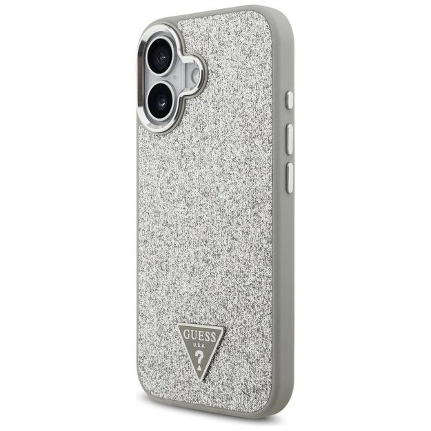 Guess Glitter Triangle Logo MagSafe case for iPhone 17 - silver 1