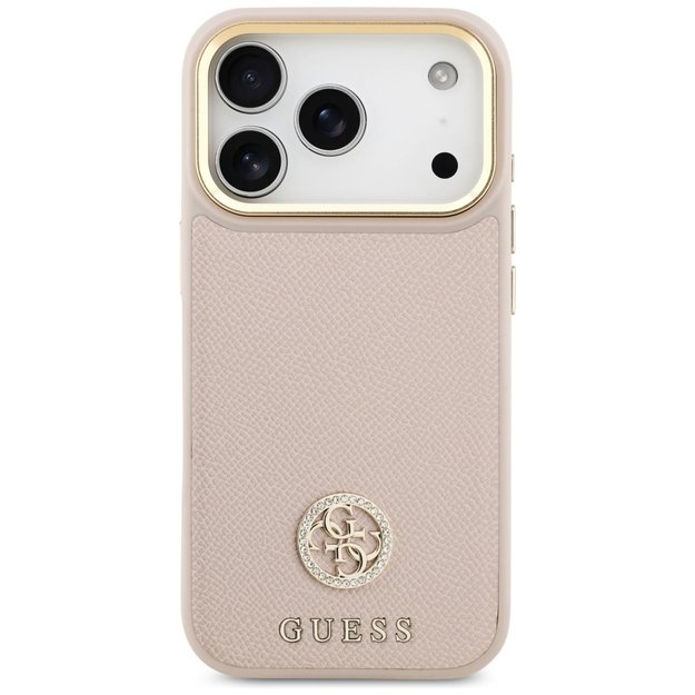 Guess Grained Strass Logo MagSafe case for iPhone 17 Pro - pink 2