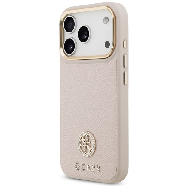 Guess Grained Strass Logo MagSafe case for iPhone 17 Pro - pink 1