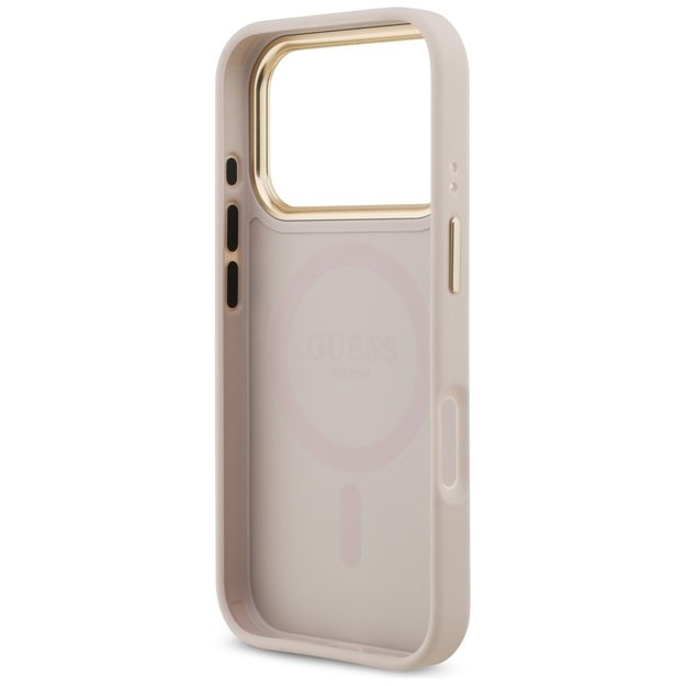 Guess Grained Strass Logo MagSafe case for iPhone 17 Pro - pink 6