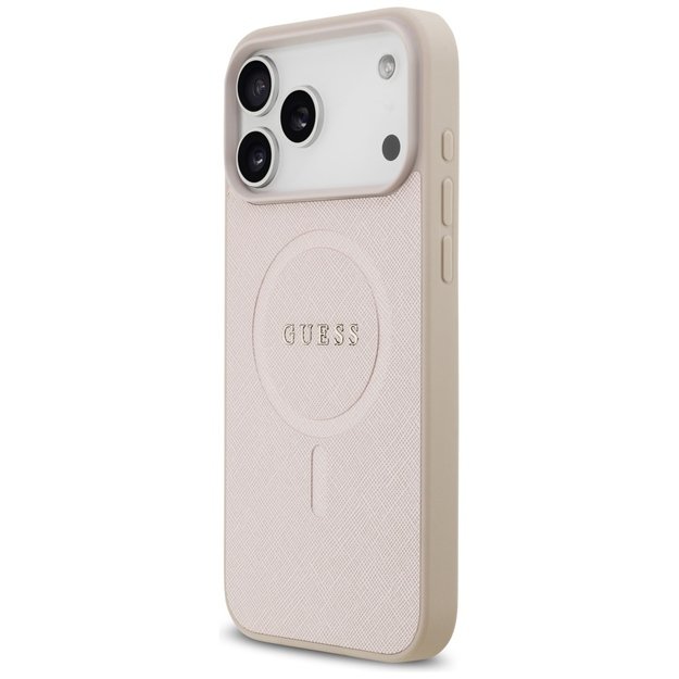 Guess Saffiano Classic Logo MagSafe Case for iPhone 17 Pro Max - Pink 1