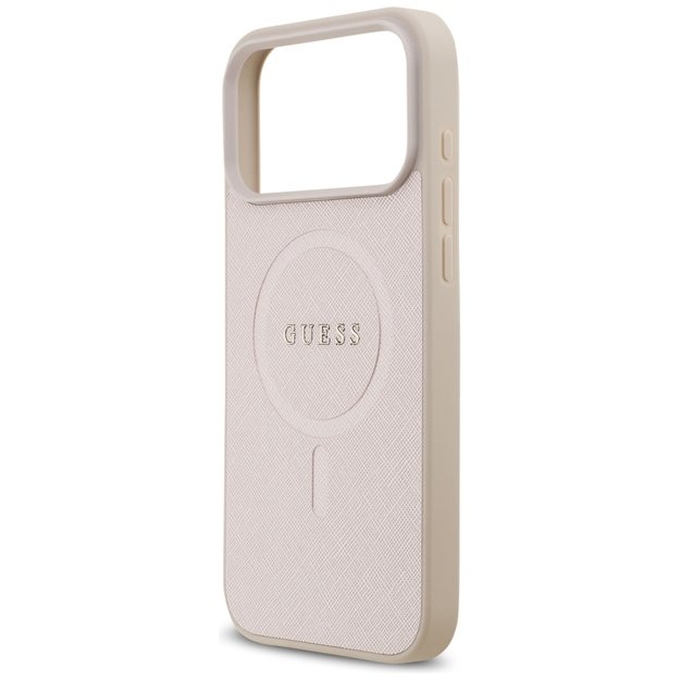 Guess Saffiano Classic Logo MagSafe Case for iPhone 17 Pro Max - Pink 5