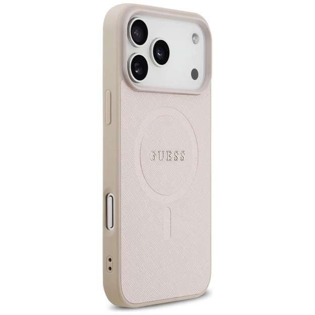 Guess Saffiano Classic Logo MagSafe Case for iPhone 17 Pro Max - Pink 3