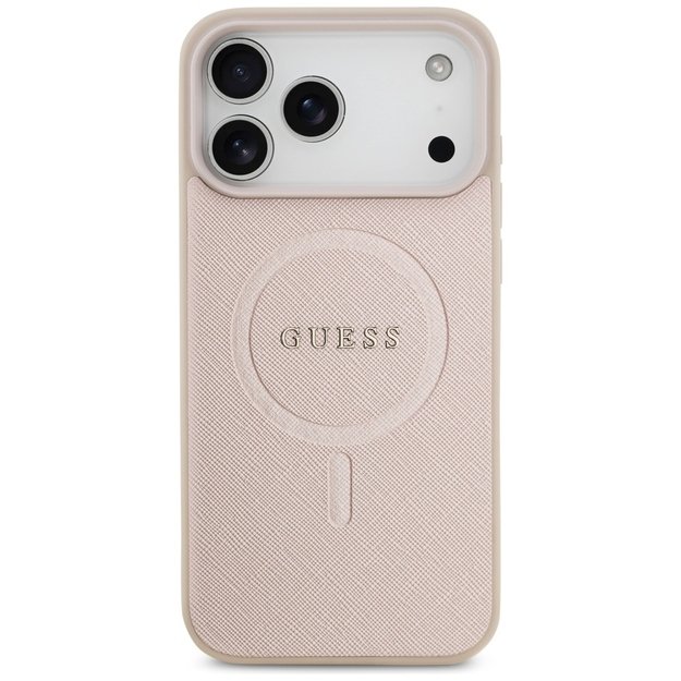 Guess Saffiano Classic Logo MagSafe Case for iPhone 17 Pro Max - Pink 2