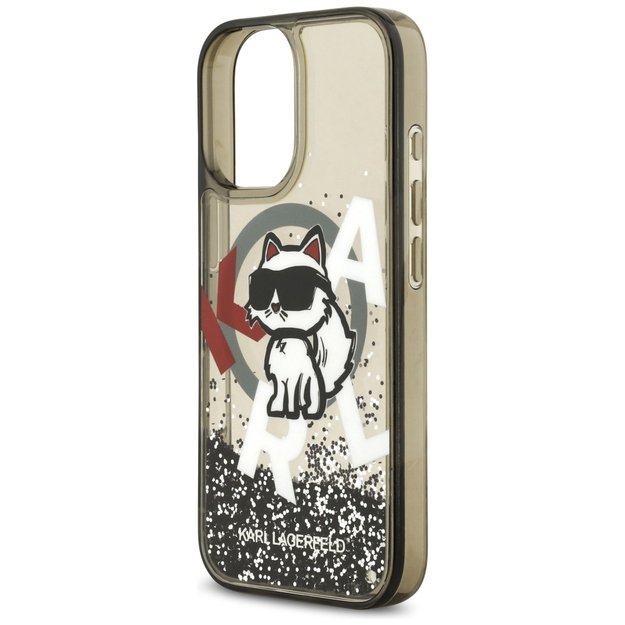 Karl Lagerfeld Liquid Glitter Choupette Logo MagSafe iPhone 17 Case - Black 5