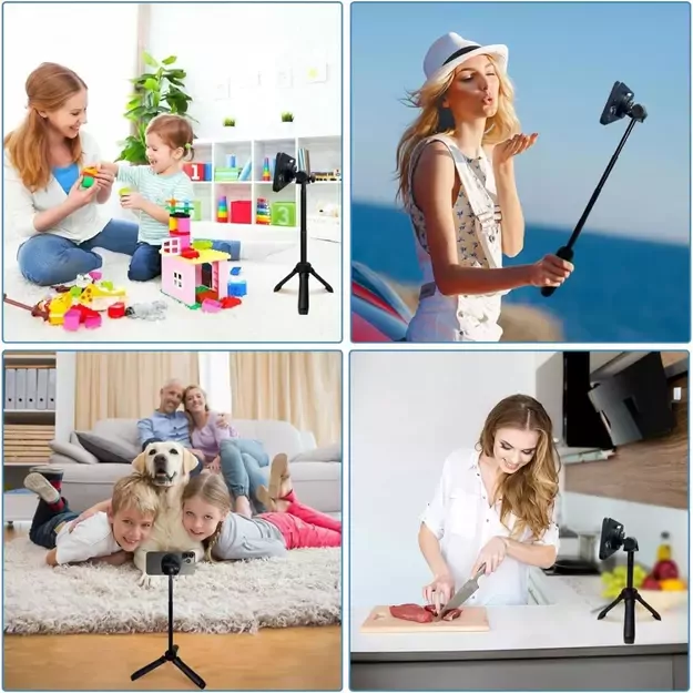 Tech-Protect L06S Bluetooth magnetic selfie stick with MagSafe, remote control, tripod up to 82cm and 360 head - black 13