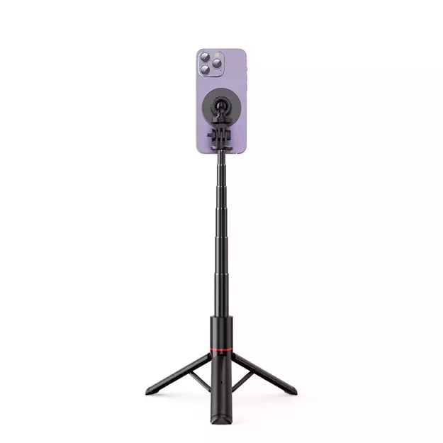 Tech-Protect L06S Bluetooth magnetic selfie stick with MagSafe, remote control, tripod up to 82cm and 360 head - black 9