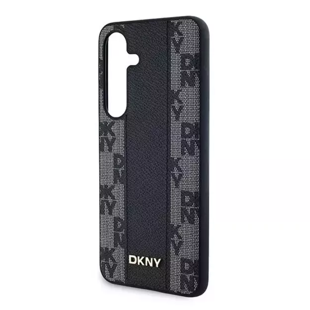 DKNY Leather Checkered Mono Pattern MagSafe case for Samsung Galaxy S24 - black 12