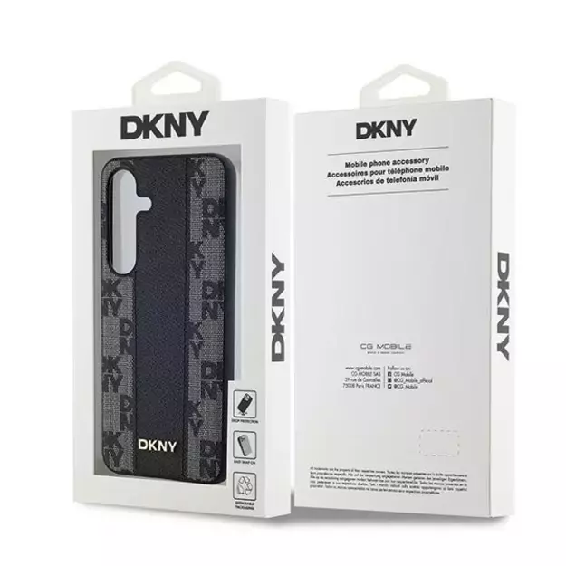 DKNY Leather Checkered Mono Pattern MagSafe case for Samsung Galaxy S24 - black 14