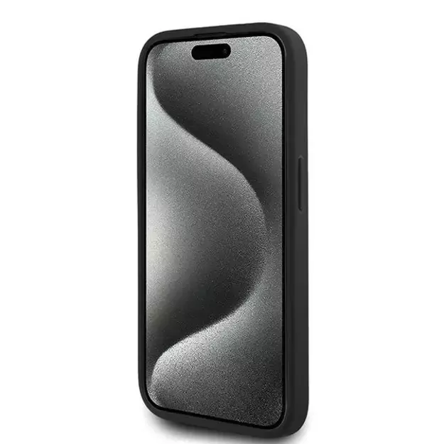 Karl Lagerfeld Diagonal Quilted Script case for iPhone 15 Pro Max - black 4