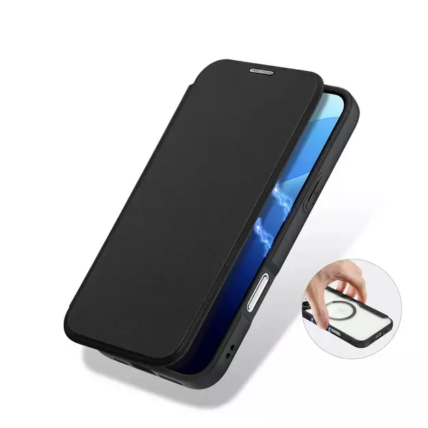 Dux Ducis Skin X Pro iPhone 16 Pro Case with MagSafe and Flip Cover - Black 17