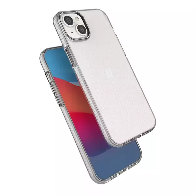 Spring Case case for iPhone 14 Plus silicone case with a frame light pink 6