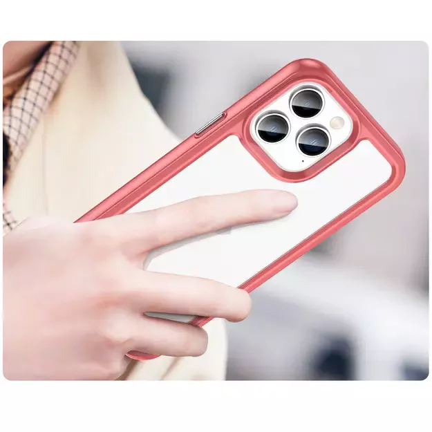 Outer Space Case iPhone 14 Pro Max hard cover with a gel frame red 11