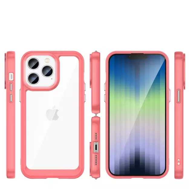Outer Space Case iPhone 14 Pro Max hard cover with a gel frame red 8