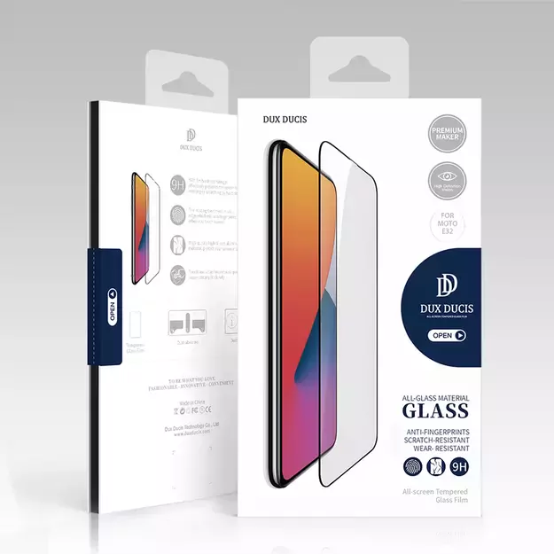 Dux Ducis 10D Tempered Glass 9H full screen tempered glass with frame Motorola Moto E32 black (case friendly) 4
