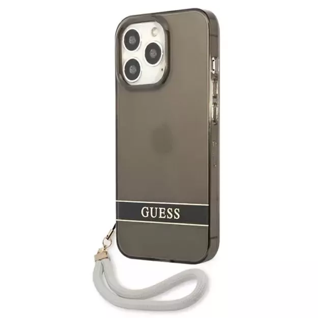 Guess GUHCP13LHTSGSK iPhone 13 Pro / 13 6.1&quot  black/black hardcase Translucent Stap 1