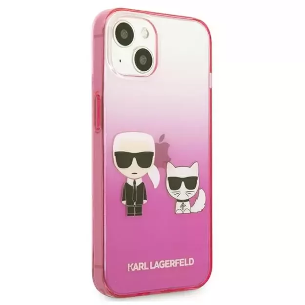Karl Lagerfeld KLHCP13STGKCP iPhone 13 mini 5,4  hardcase różowy/pink Gradient Ikonik Karl & Choupette 3