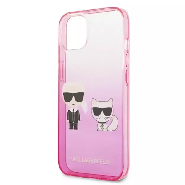 Karl Lagerfeld KLHCP13STGKCP iPhone 13 mini 5,4  hardcase różowy/pink Gradient Ikonik Karl & Choupette 5